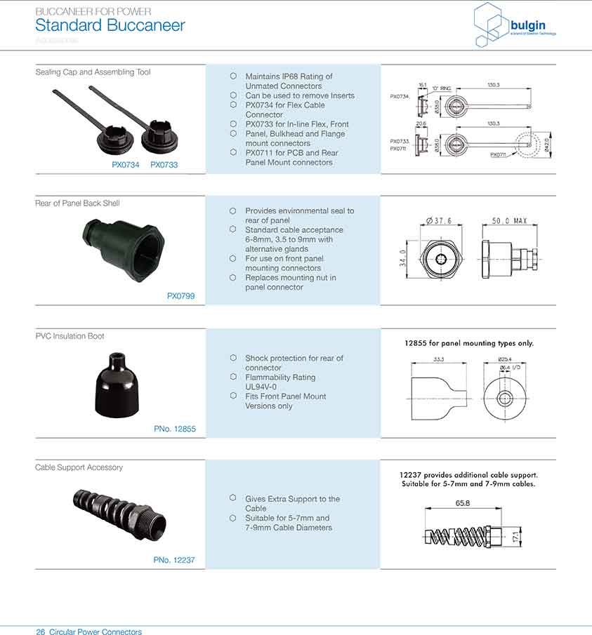 直插式線纜連接器PX0732附件