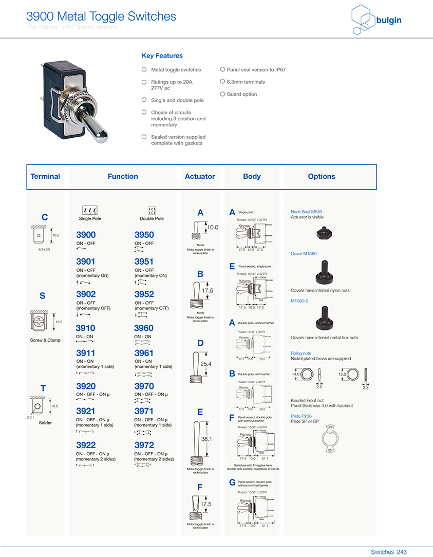3900金屬搖桿開關(guān)系列選型 3900金屬搖桿開關(guān)系列選型