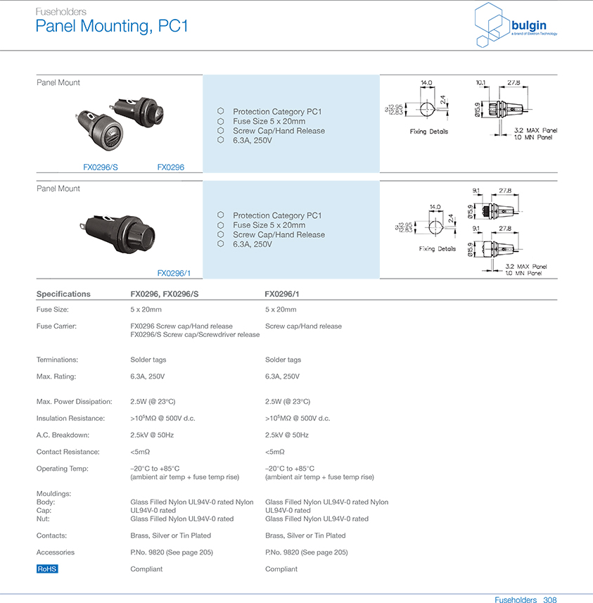 FX0296-S保險(xiǎn)絲座選型 FX0296-S保險(xiǎn)絲座選型